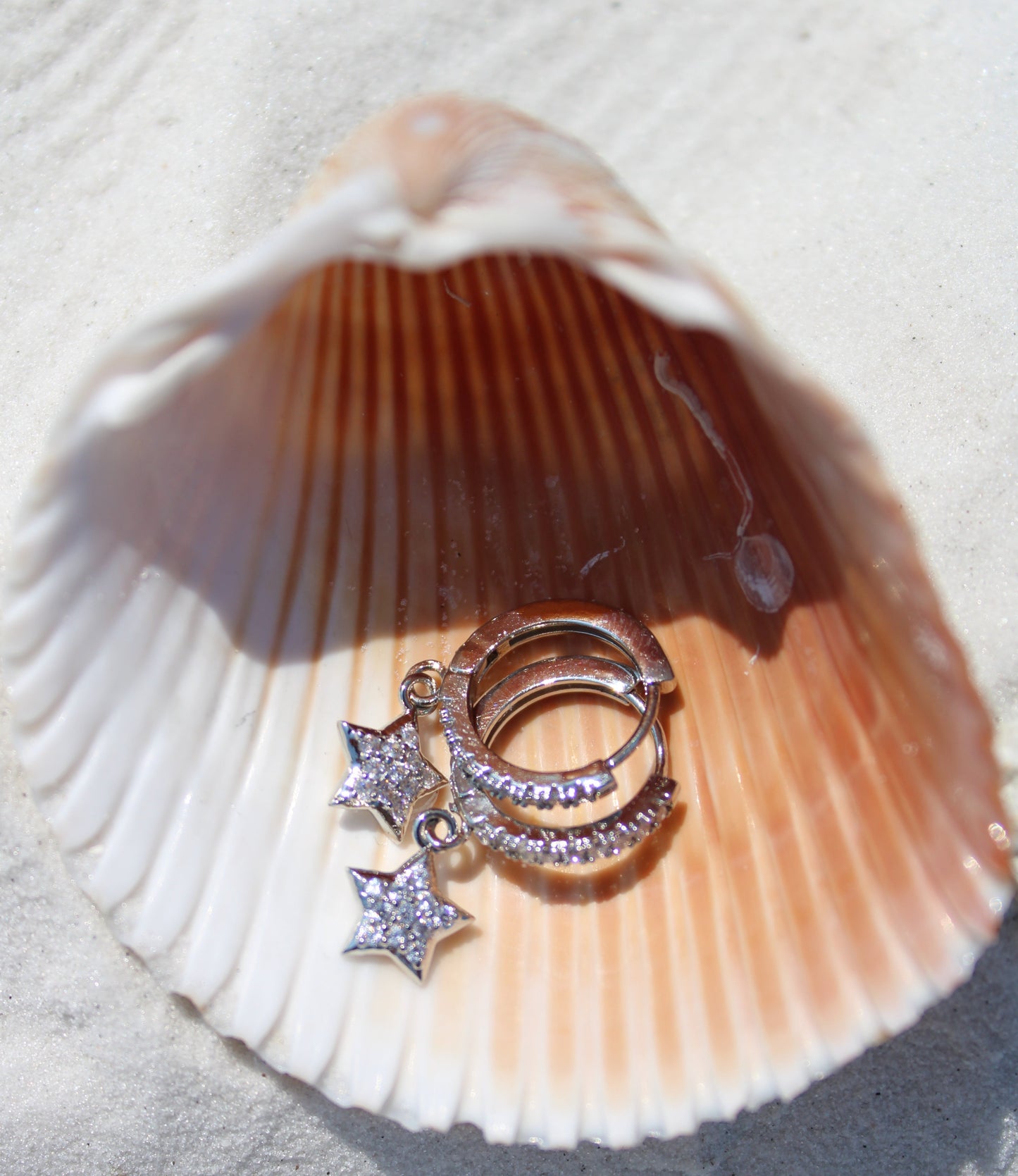 White Gold Pave Hoop Earrings, Gift for her, Gold Earrings, Silver Earrings