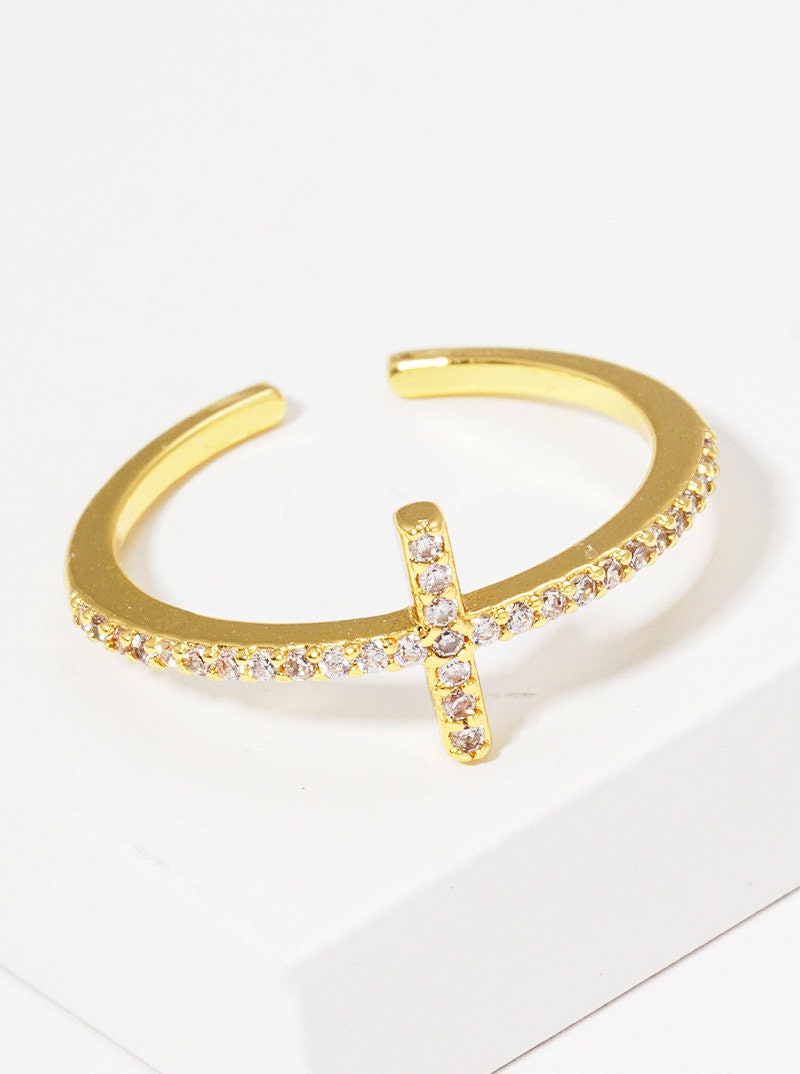Gold Adjustable Cuff Ring, Gift for her, Gold Ring, Silver Ring